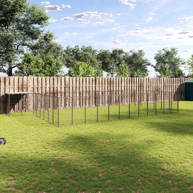 hundeløbegård 30,25 m² stål sort