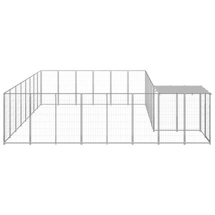 hundeløbegård 15,73 m² stål sølvfarvet