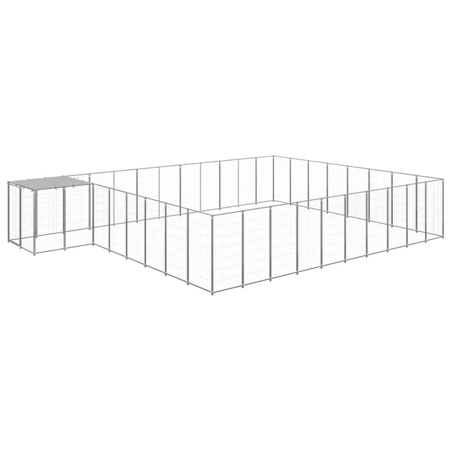 hundeløbegård 25,41 m² stål sølvfarvet