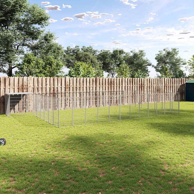 hundeløbegård 25,41 m² stål sølvfarvet