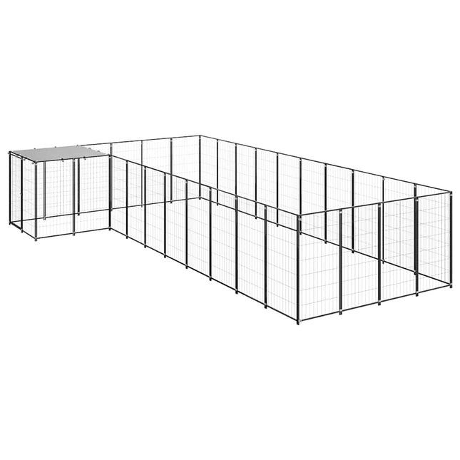 hundeløbegård 13,31 m² stål sort