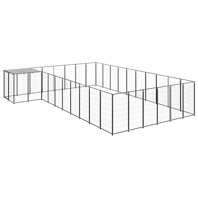 hundeløbegård 19,36 m² stål sort