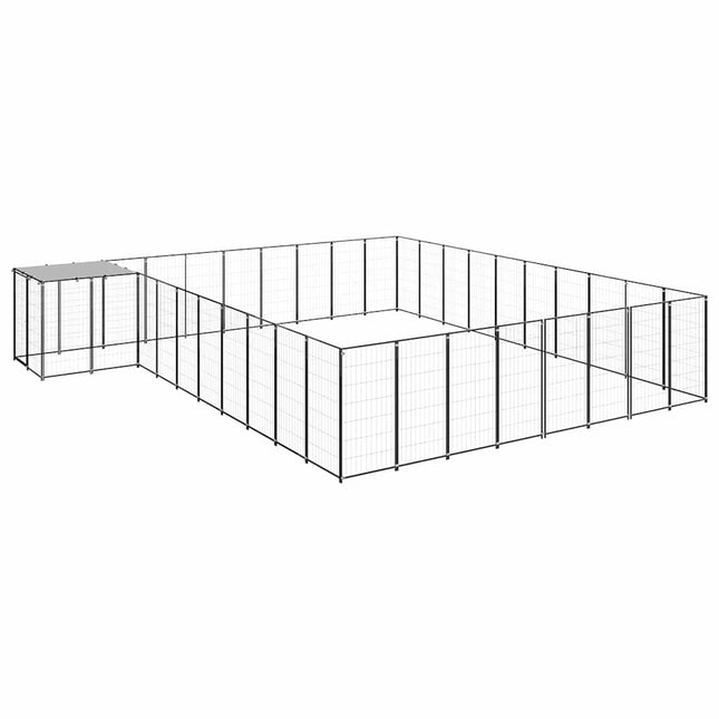 hundeløbegård 25,41 m² stål sort