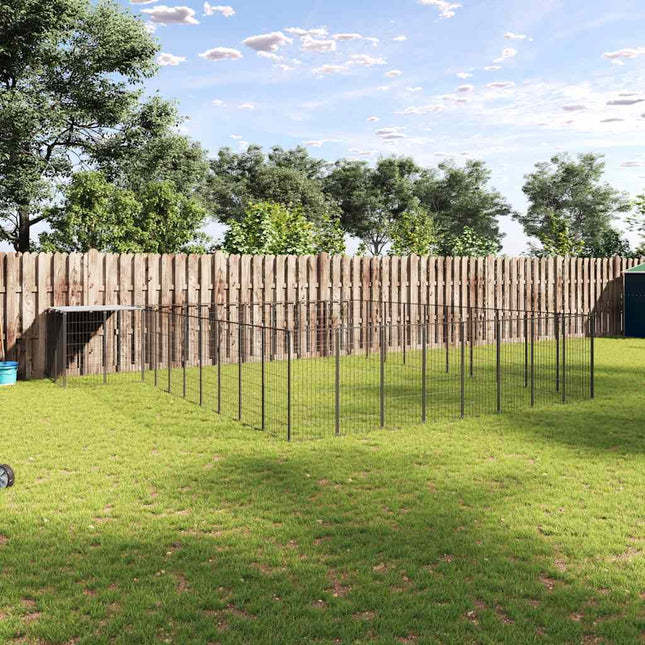 hundeløbegård 25,41 m² stål sort