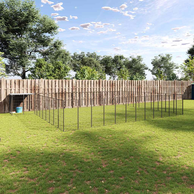 hundeløbegård 37,51 m² stål sort