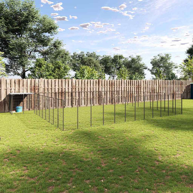 hundeløbegård 37,51 m² stål sort