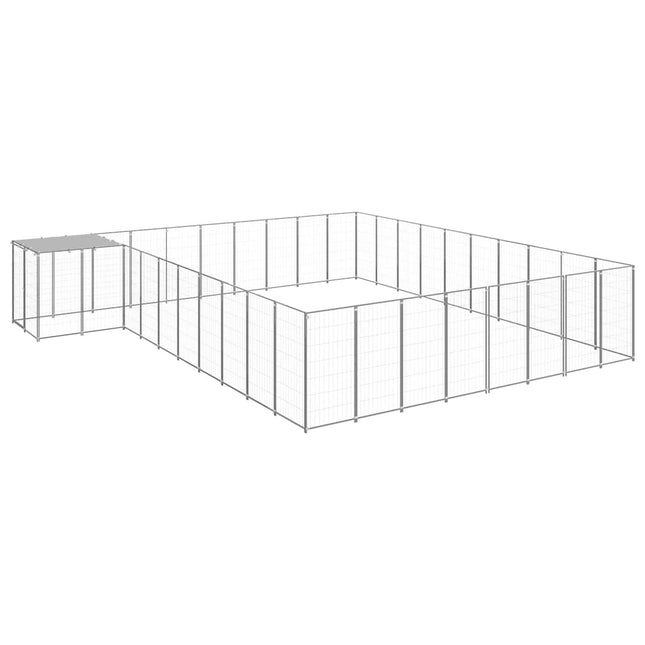 hundeløbegård 25,41 m² stål sølvfarvet