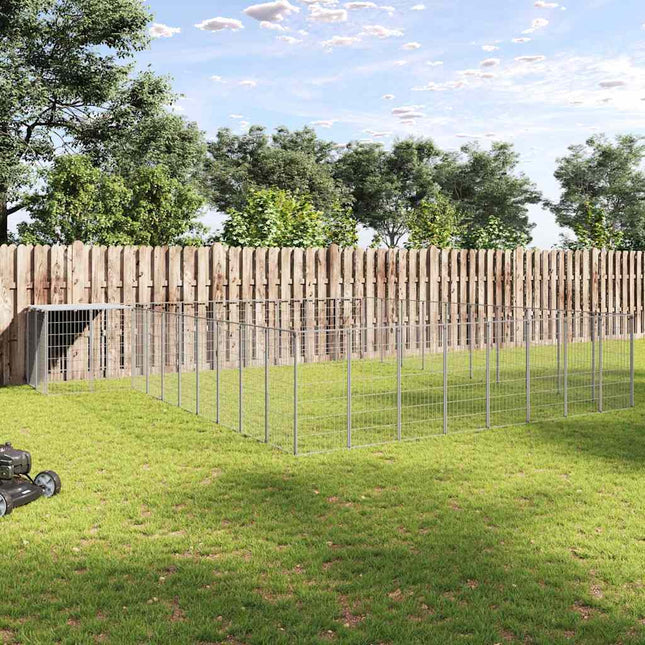hundeløbegård 37,51 m² stål sølvfarvet