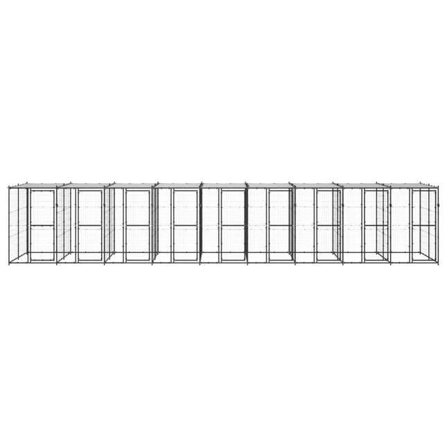 udendørs hundebur med tag 21,78 m² stål