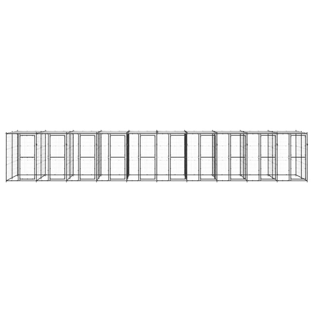 udendørs hundebur med tag 24,2 m² stål
