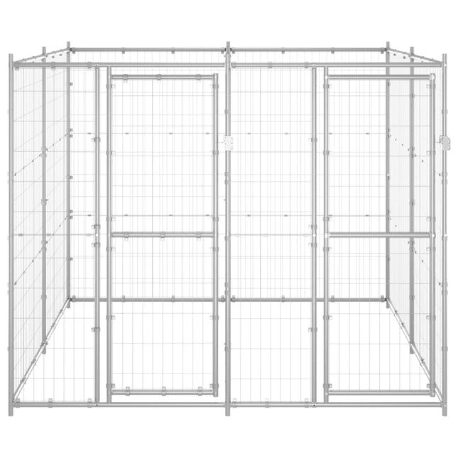 udendørs hundebur 4,84 m² galvaniseret stål