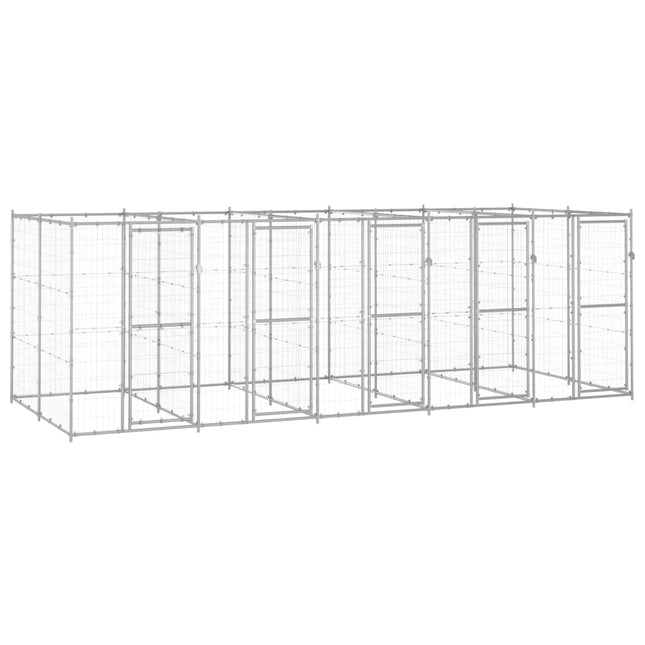 udendørs hundebur 12,1 m² galvaniseret stål