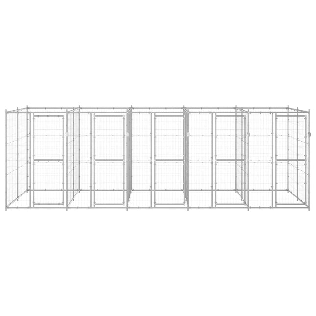 udendørs hundebur 12,1 m² galvaniseret stål