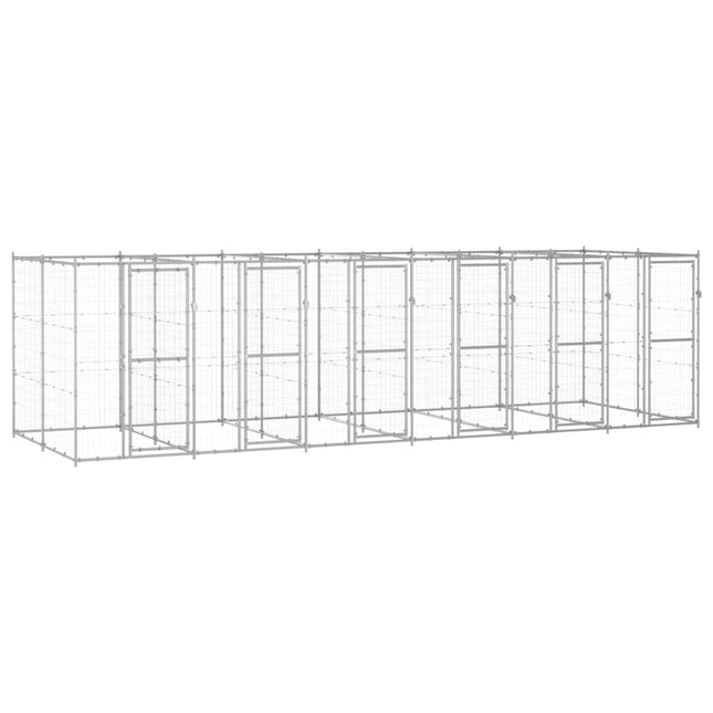 udendørs hundebur 14,52 m² galvaniseret stål