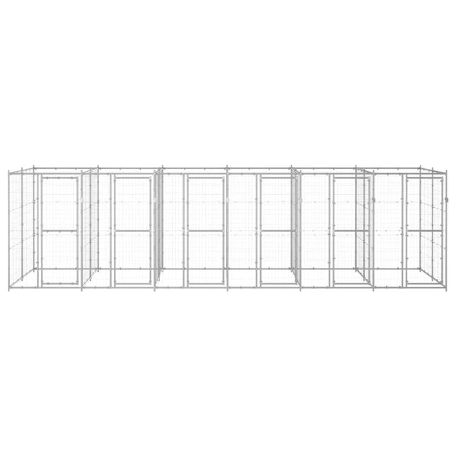 udendørs hundebur 14,52 m² galvaniseret stål