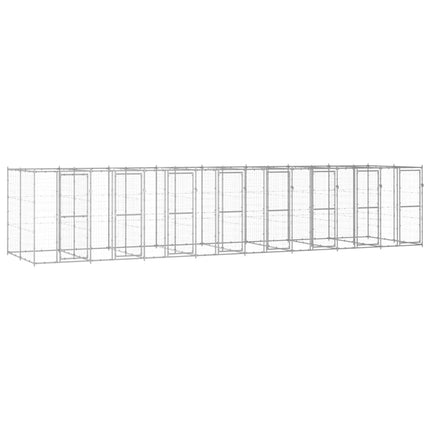 udendørs hundebur 19,36 m² galvaniseret stål