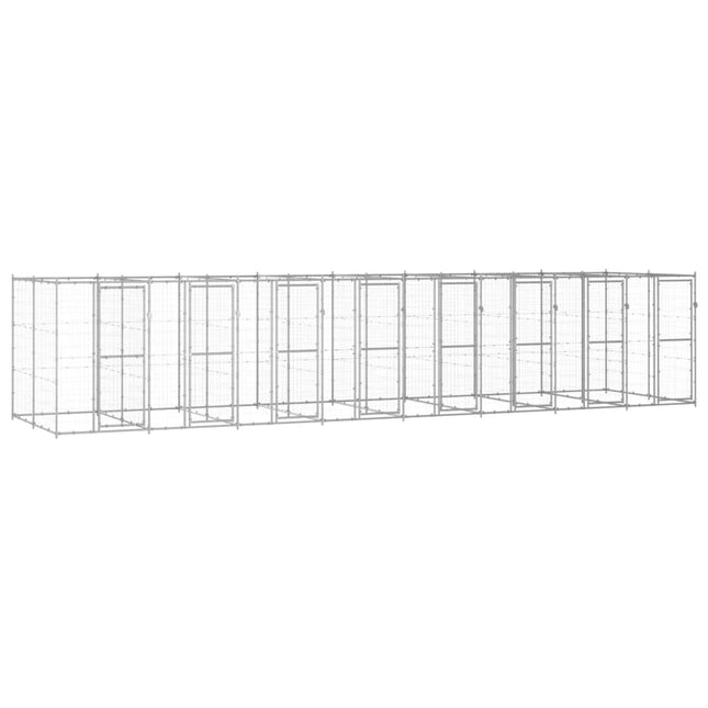 udendørs hundebur 19,36 m² galvaniseret stål