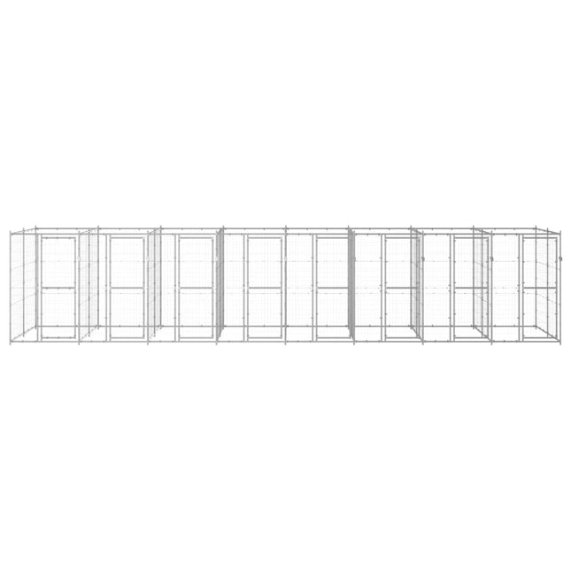 udendørs hundebur 19,36 m² galvaniseret stål
