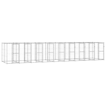 udendørs hundebur 21,78 m² galvaniseret stål