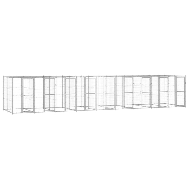 udendørs hundebur 21,78 m² galvaniseret stål