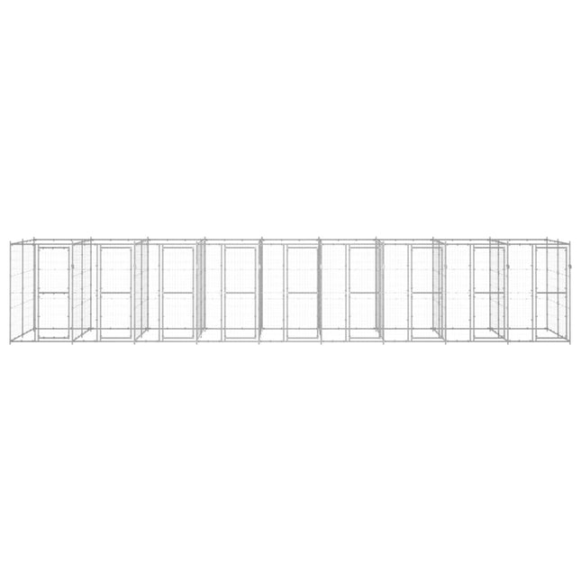 udendørs hundebur 21,78 m² galvaniseret stål