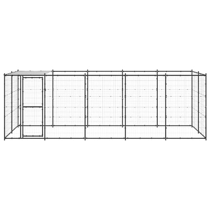 udendørs hundebur med tag 12,1 m² stål