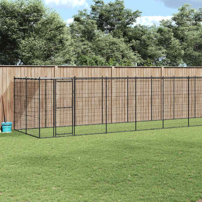udendørs hundebur med tag 21,78 m² stål