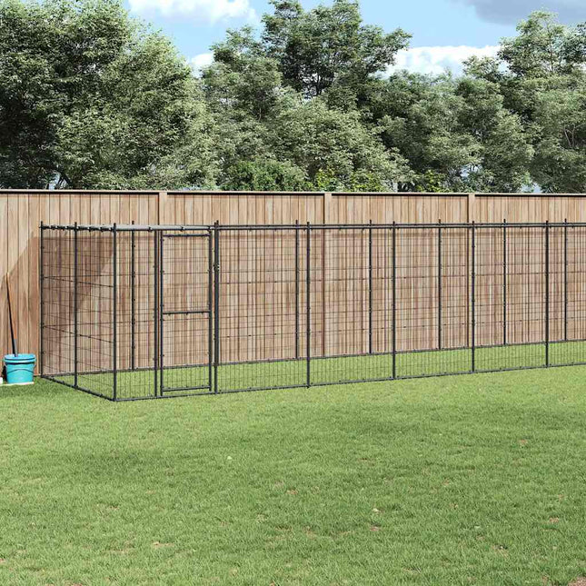 udendørs hundebur med tag 26,62 m² stål