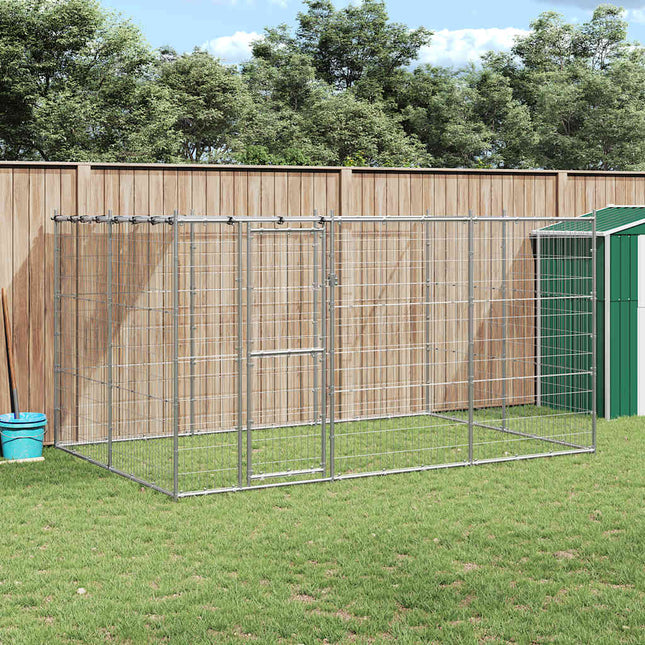 udendørs hundebur med tag 7,26 m² galvaniseret stål