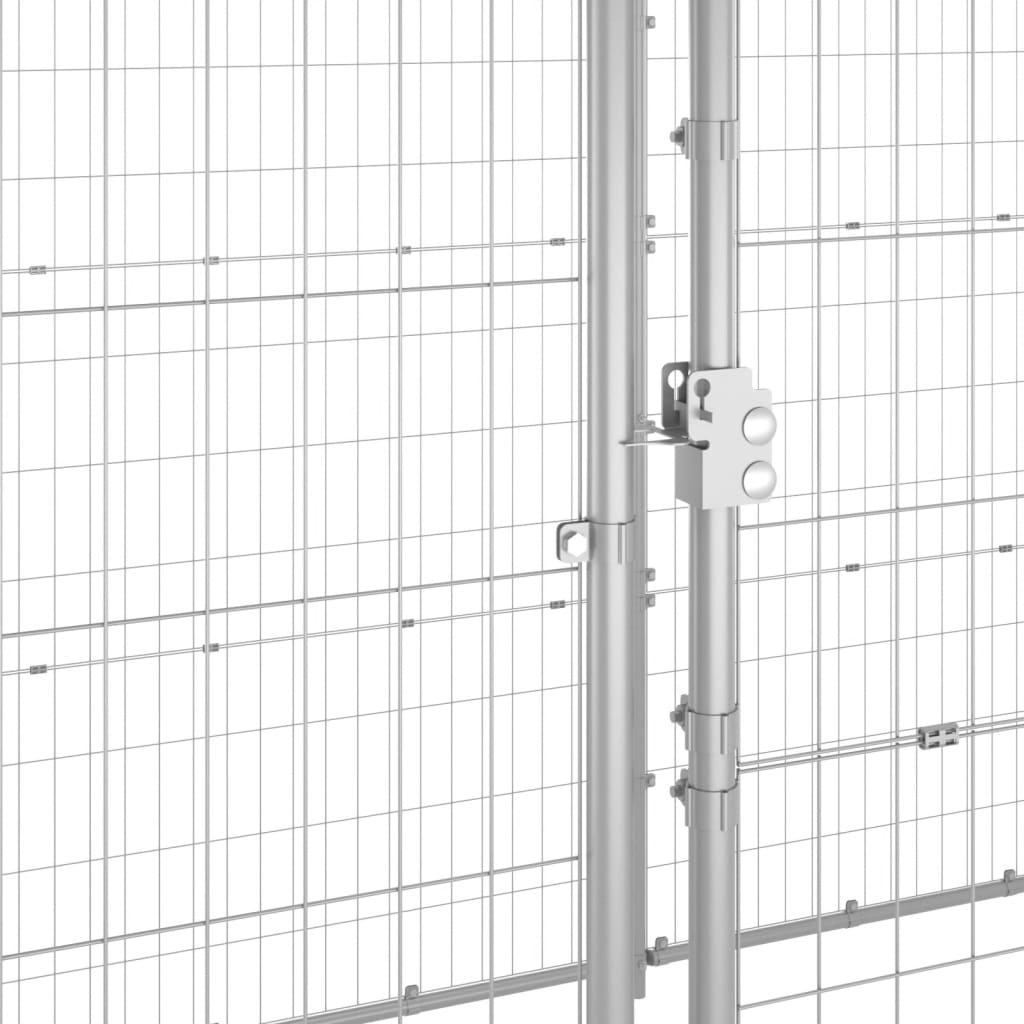 udendørs hundebur med tag 12,1 m² galvaniseret stål
