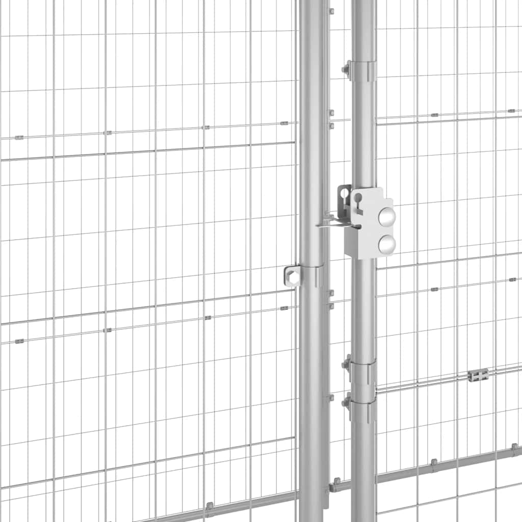 udendørs hundebur med tag 12,1 m² galvaniseret stål