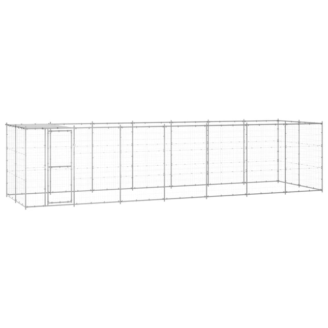 udendørs hundebur med tag 16,94 m² galvaniseret stål