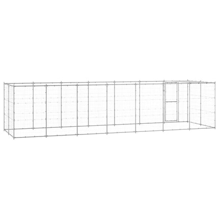 udendørs hundebur med tag 16,94 m² galvaniseret stål
