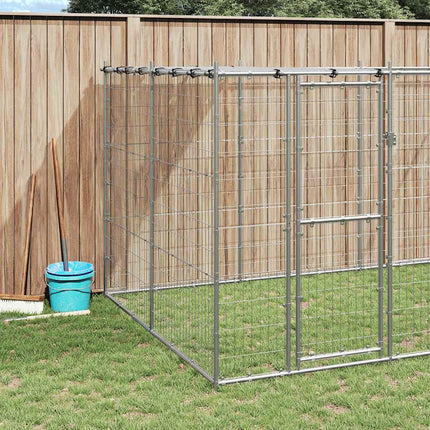 udendørs hundebur med tag 21,78 m² galvaniseret stål