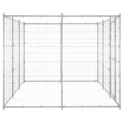 udendørs hundebur 7,26 m² galvaniseret stål