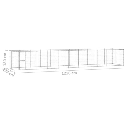 udendørs hundebur 26,62 m² galvaniseret stål