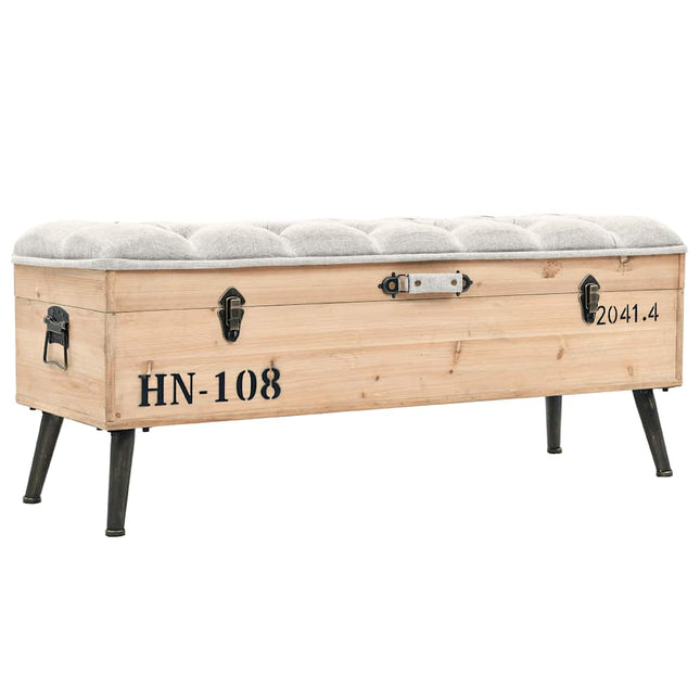 opbevaringsbænk 110 cm massivt grantræ
