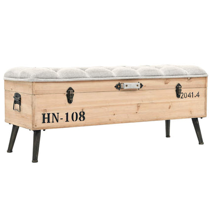 opbevaringsbænk 110 cm massivt grantræ