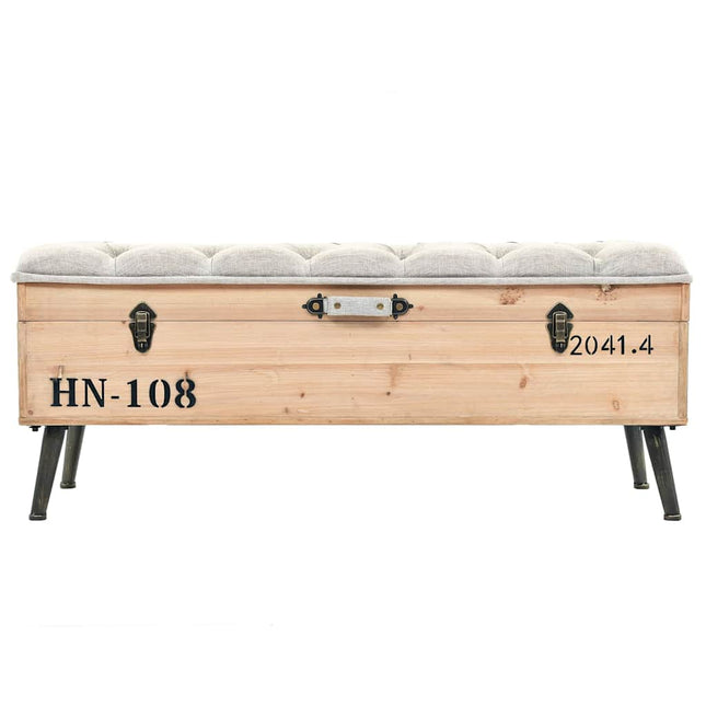 opbevaringsbænk 110 cm massivt grantræ