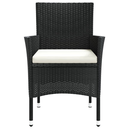 havestole med hynder 4 stk. polyrattan sort