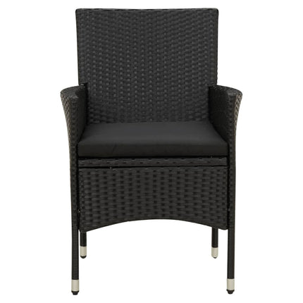 havestole med hynder 4 stk. polyrattan sort