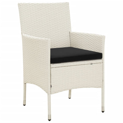 havestole med hynder 4 stk. polyrattan hvid