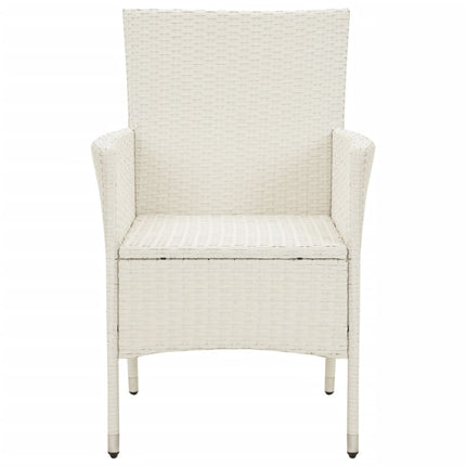 havestole med hynder 4 stk. polyrattan hvid