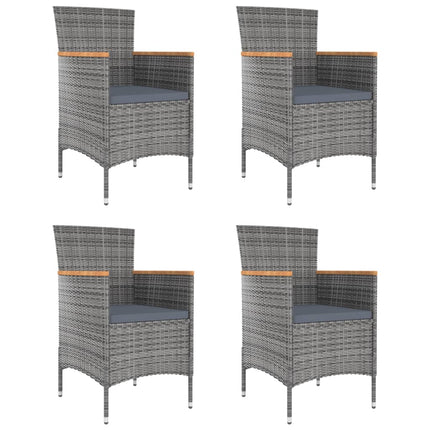 havestole 4 stk. polyrattan grå