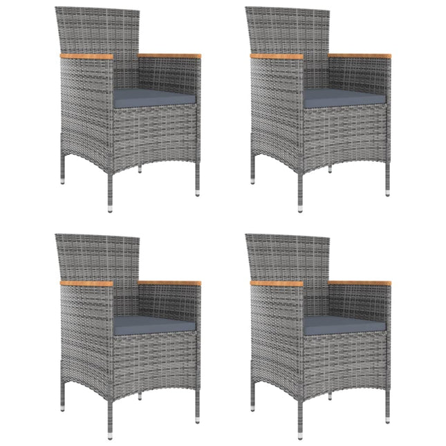 havestole 4 stk. polyrattan grå