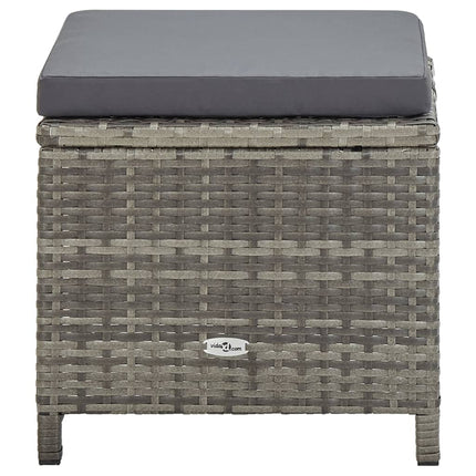 haveskamler 4 stk. med hynder polyrattan grå