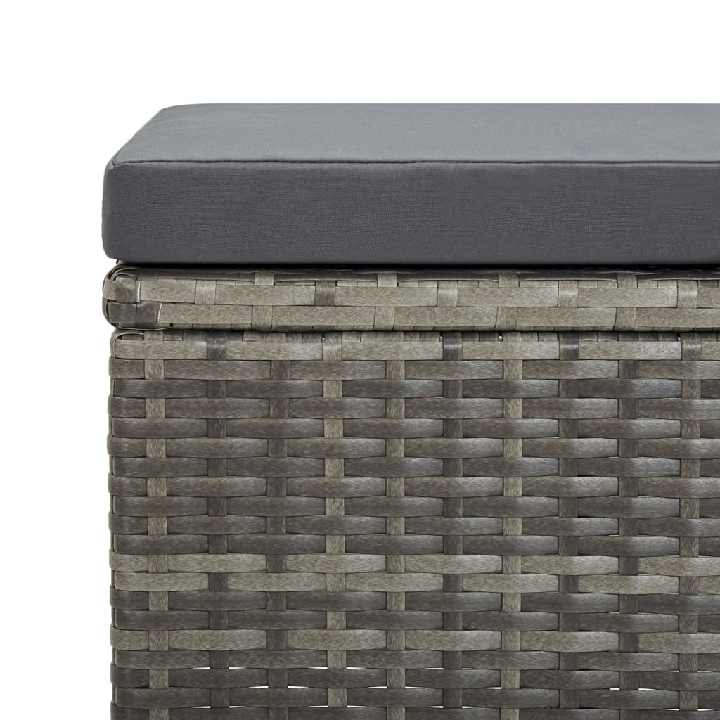 haveskamler 4 stk. med hynder polyrattan grå