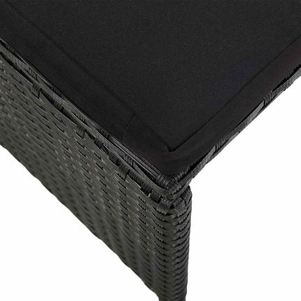 haveskamler med hynder 2 stk. polyrattan sort