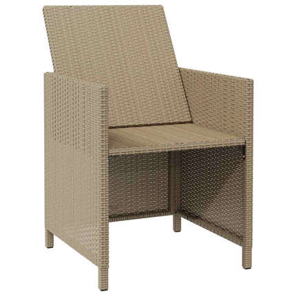 havestole med hynder 4 stk. polyrattan beige