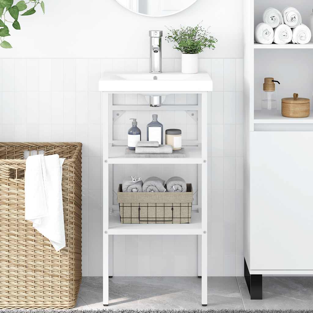 badeværelsesmøbel til håndvask 40x38x83 cm jern hvid billede